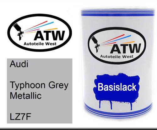 Audi, Typhoon Grey Metallic, LZ7F: 500ml Lackdose, von ATW Autoteile West.